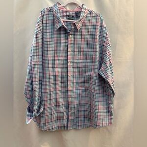 IZOD Premium Essentials Long Sleeve Plaid Shirt 4XL